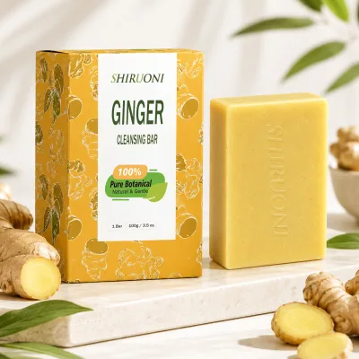 OEM Ginger Detox Soap Improve Circulation Relieve Swelling Coconut Hydrate Olive Repair Brightening Handmade Body Bath Bar