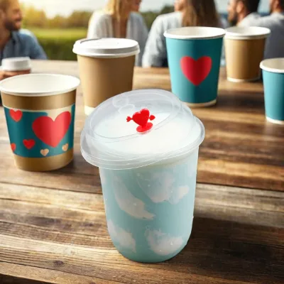 500ml Disposable Plastic Bubble U-Shaped Cup with Lid for Travel for Milk Tea