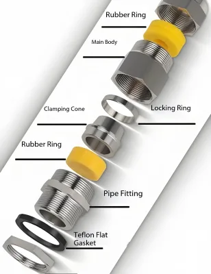 BDM Explosion Proof Cable Gland Armored EXD EXE IECEX Group 1 Group Il 2 IP66/68 Hazardous Location M16 M32 M25 M20 Metal