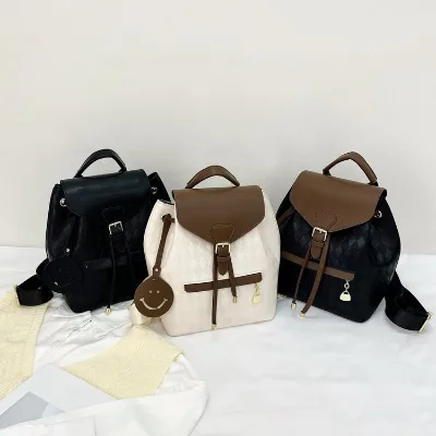 New Retro Contrast Color Lightweight Women's Casual Plaid Backpack for Travel 2025