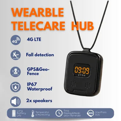 Smart Telecare Mobile Caller with Medication Reminder Hands-Free Two-Way Voice Call GPS&Geo-Fence Fall Detection 4G LTE