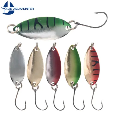 Multi-color Teardrop Metal Spoon Hard Bait with Single Hook Portable Box Pack Spoon Fishing Lure Kit for Trout Bass