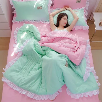 Wholesale Summer Cool by Four-piece Lace Style Household Machine Washable Cotton Thin Quilt