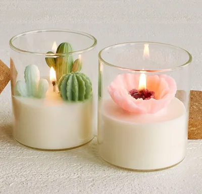 Aromatherapy Candle Cup Handmade Birthday Dress Valentine's Day Romantic Christmas High Borosilicate Glass Candles Jars Empty