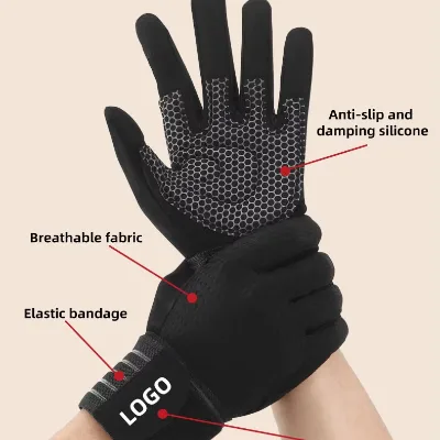 Breathable Light Fabric Adjustable Strap Gym Weight Lifting Training Protective Hand Gear Wrist Wrap Fitness Gloves