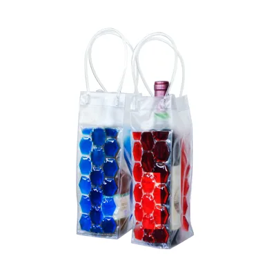 Wholesale Wine Cooler Gel Bottle Champagne Beverage Bottle Colling Bag Portable Gel Pack with Handle