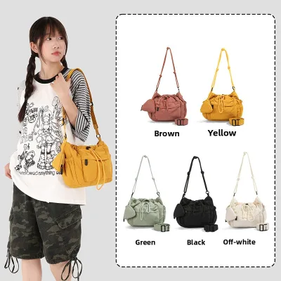 Casual Laid-Back Silicone Crossbody Bag Men/Women; Large-Capacity Drawstring Messenger Bag Phone Pocket Cross-Border Trend