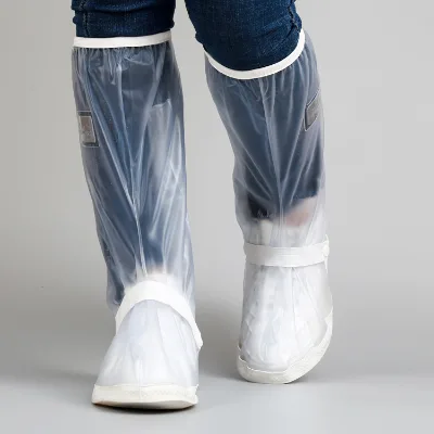 Lengthen Below Knees New PVC Motorcycle Waterproof Rain Boot Shoe Covers