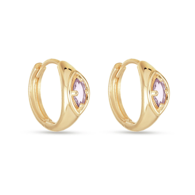 925 Sterling Silver Lavender Haze huggies