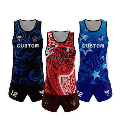 New Arrival Wholesale Maori Unisex Touch Football Singlet Custom Printed Breathable Quick-drying 100% Polyester for Adults
