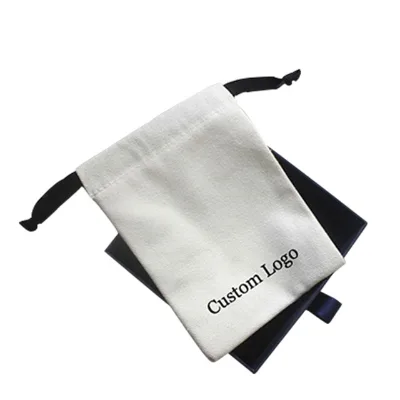 Custom Environmental protection Organic Muslin Bag Promotion Printed logo Small White Calico Canvas Drawstring Bag