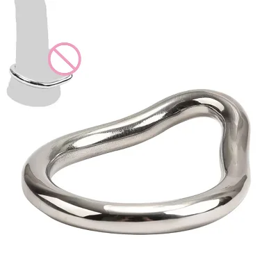Hot Sale Metal Curved Male Scrotal Penis Binding Ring Delayed Ejaculation Ring Multiple Sizes