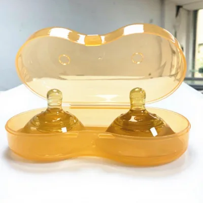 Double Protection BPA-Free Silicone Nipple Shield Food Grade Breastfeeding Protector for 0-12 Months 2 Pack