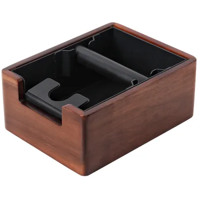 2023 New Design Wooden Knock Drawer Stainless Steel Coffee Knock Box With Portafilter Holder
