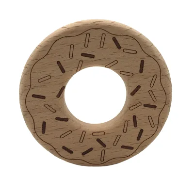 Beech Wood Donut Teether Wooden Teething Toy Wooden Baby Teether