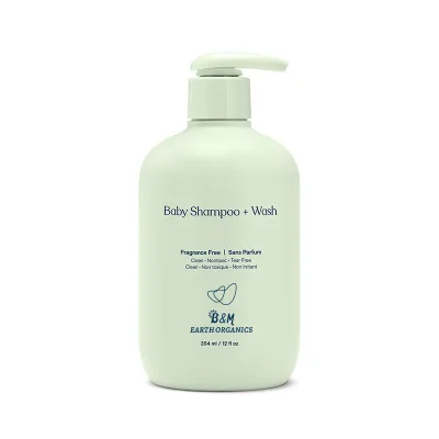 Baby Shampoo and Body Wash Fragrance Free Tear-Free Bath Time Hypoallergenic Moisturizing Plant-Derived Squalane New Formula