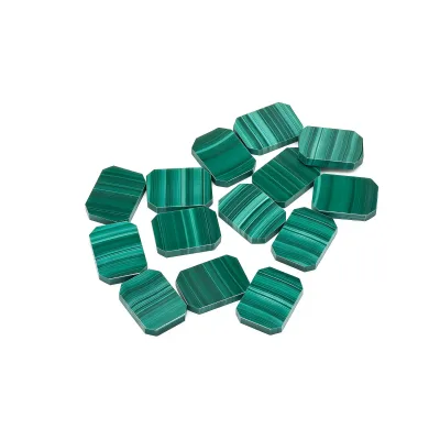 New Design Double Flat Octagon Shape Natural Green Malachite Gemstone Loose Malachite Price for Jewelry Making