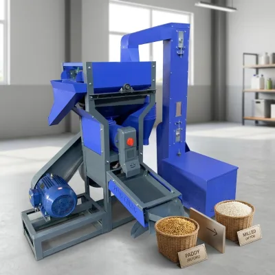 Cost-Saving Compact Rice Husking Machine for Paddy Husk Peeling for Rice Milling Workshop Applications