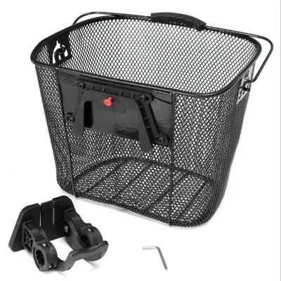 Wholesale Factory Customizable High Quality Strong Steel Bicycle Front Basket Quick Release Large Capacity Bicycle Basket