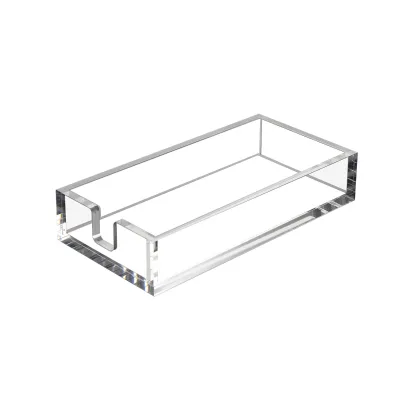Custom Desktop Acrylic Tower Storage Napkin Holder Facial Tissue Box