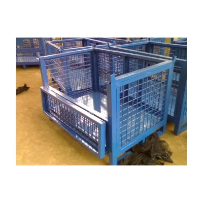 Heavy Duty Steel High Capacity Removable Warehouse Wire Basket Storage Cage