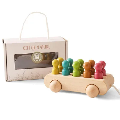Fine Motor Skill Toys Building Block Car Toy Montessori Teaching AIDS Color Enlightenment Multi-functional Rope Car