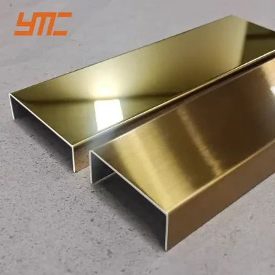 5m Metal Self-adhesive Strip for Furniture Wardrobe Wall Self Adhesive Decorative Stainless Steel Flat Tile Trim