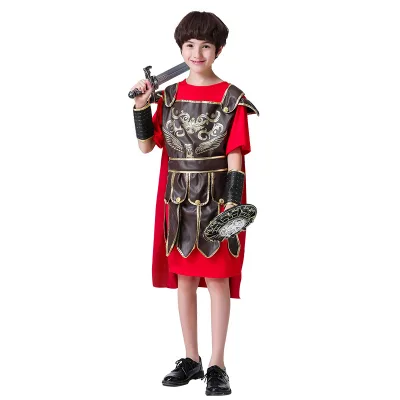 Halloween Children's Costumes Cosplay Boys Ancient Roman Prince Spartan Warrior Costume