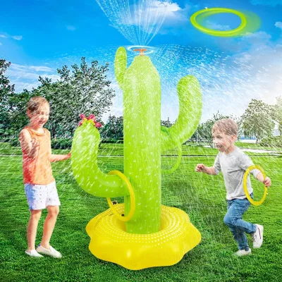 Inflatable Giant Cactus Inflatable Sprinkler - Sprinkler for Kids, Backyard Garden Sprinkler Water Toys for Boys Girls