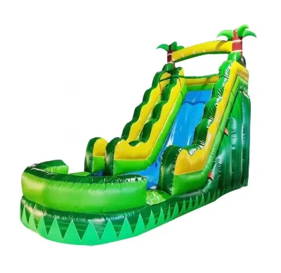 Commercial Grade Bounce Bounccer Blow up China Backyard Inflatable Water Slide with Double Lanes With Swimming Pool Sides