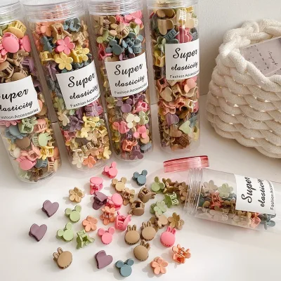 50 Pcs/Box Mini Small Hair Claw Mini Styling Clips Braiding Hair Claw Clips Simple Hair Accessories for Kids and Babys