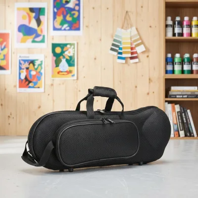 Ultra-light Expandable Oxford Hard Case with Curved Shoulder Strap for Trumpet Portable Brass Instrument Storage Box