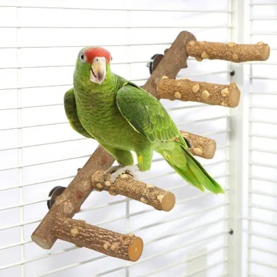 Steps Wood Ladder Pet Interactive Bird Parrot Toy Ladder for Hamster Cage Funny Grinding Stick Climbing Toy Bird Accessories