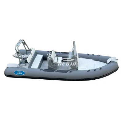 Hedia Hot Sale 5.8m Rigid Glass Bottom Center Console Fishing Speed Racing Hypalon Inflatable Rubber Rib Luxury Yacht Boat