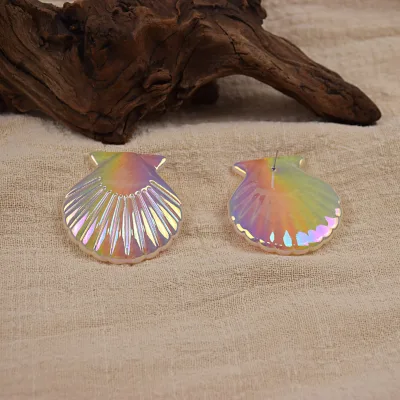 Creative Resin Colorful Conch Shell Pendant AB Style Resin Handicraft DIY Earrings Necklace Keychain Accessories