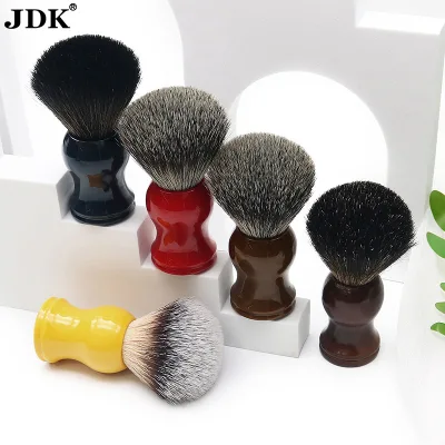 JDK Wholesale Acrylic Handle Black Synthetic Filaments Hair Knots Barber Vegan Hair Shaving Brush
