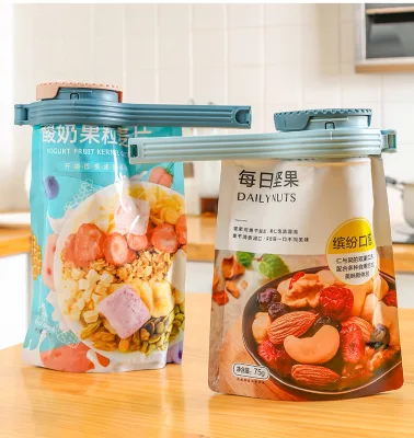Syh453 Plastic Removable Rotating Lid Large Discharge Nozzle Seal and Pour Food Storage Snack Bag Clips