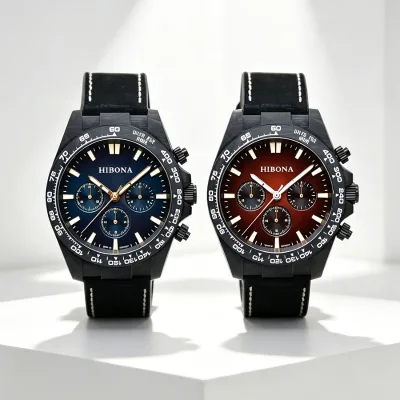 Original Multifunctional Waterproof Carbon FiberJapan Quartz Chronograph Movement Custom Mens Watch