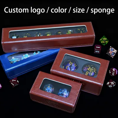 Magnetic Lid Leather Dice Case Portable Modern Dice Box for Polyhedral Dice Desktop Organizer Travel Carry