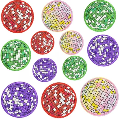 Colorful Embroidered Lamp Ball Patch Iron-On Appliqued Fabric Patch for Clothing Customizable Embroidery Patches