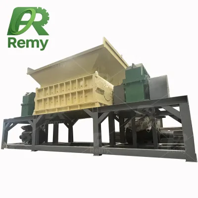 Double Shaft Shredding System for Heavy Industrial Applications and Continuous Large Material Feeding