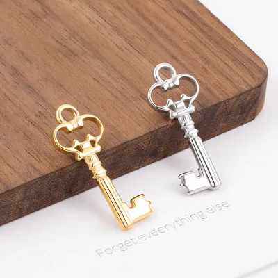 Custom Vintage 18K Gold Plated Stainless Steel Key Metal Pendant Jewelry Making Findings Bracelet Earring Pendants Charms