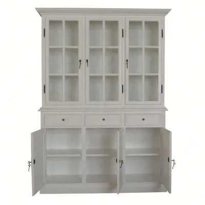 Hamptons French Style Wooden Display Storage Cabinet with Glass Door HL901-3