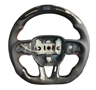 Custom Carbon Fiber Steering Wheel for Dodge Charger Challenger & Ram Sports Design Style Perfect Fit for Dodge Vehicles