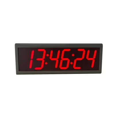 4" 6 Digit WiFi Clock for Pharmaceutical Factory, Network Synchronized, Red LED, Automatic DST Reset