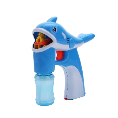 Children's Toys Electric Music Dolphin Bubble Machine Fully Automatic Large Music Luminous Bubble Gun