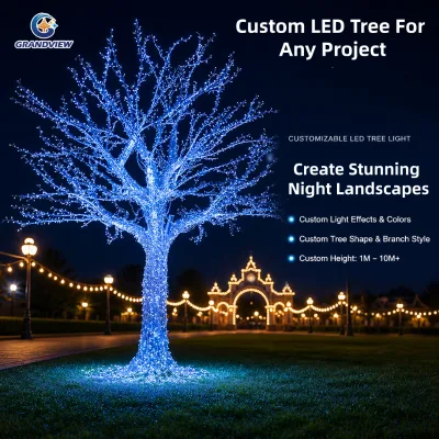 Custom Outdoor IP65 Lighted Christmas Trees 3d Large Illuminated Tree Motif Lights for Commercial Them Park Holiday Displays