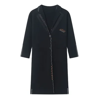 Winter Clothes Custom Knit Streetwear Oversize Cotton Sweater Women Cardigan Thick Sweater Coat
