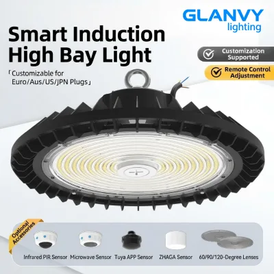 Smart UFO for High Bay Light IP65 Aluminum 60W-300W WiFi APP Dimmable Motion Sensor 140lm/W Industrial Warehouse