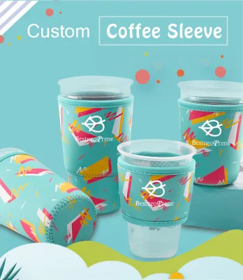 Reusable Fashion Neoprene Insulated Coffee Sleeves for 16-32 Ounces of Hot/Cold Coffee & Beverages Portable Compatible Most Cups